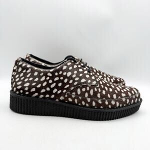 RE/DONE Womens 70s Creeper Oxford Shoe EU 40 US 10 Brown White Calf Hair NWOB